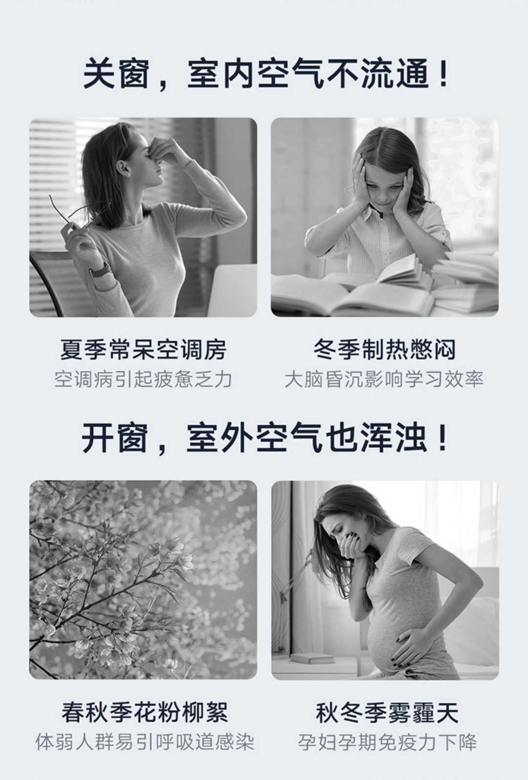 新风空调1.5匹新一级变频挂机家用(图2)