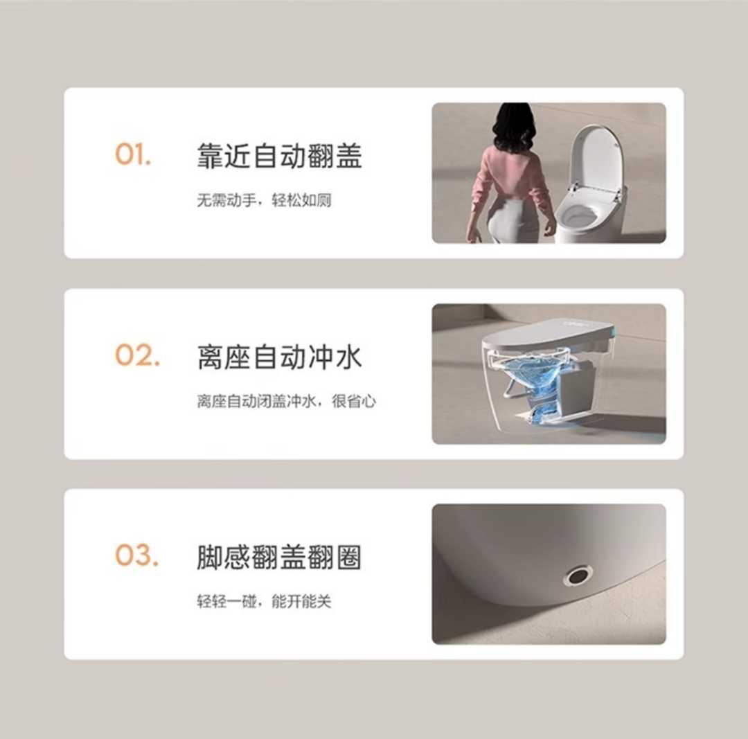 科勒智能马桶家用 【灰色高配版】内置水箱+自动覆盖 【无水压限制】400mm(图2)
