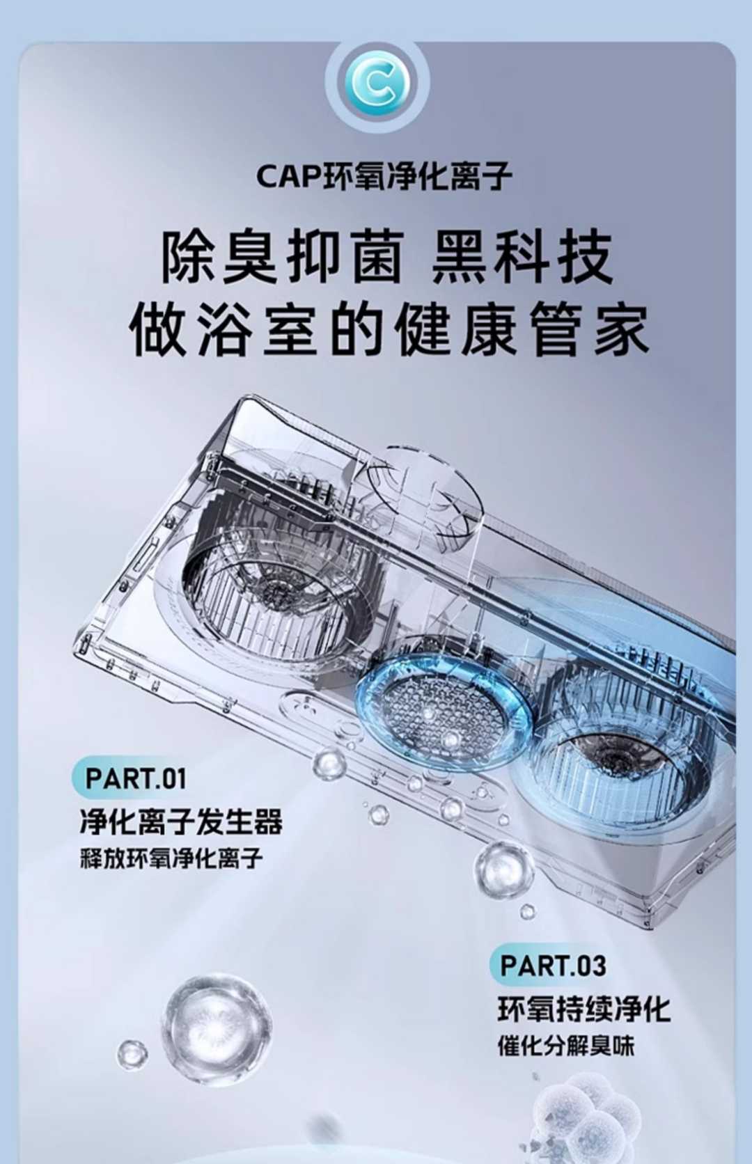 6D抑菌热能环全屏照明 语音触屏+48W长灯(图3)