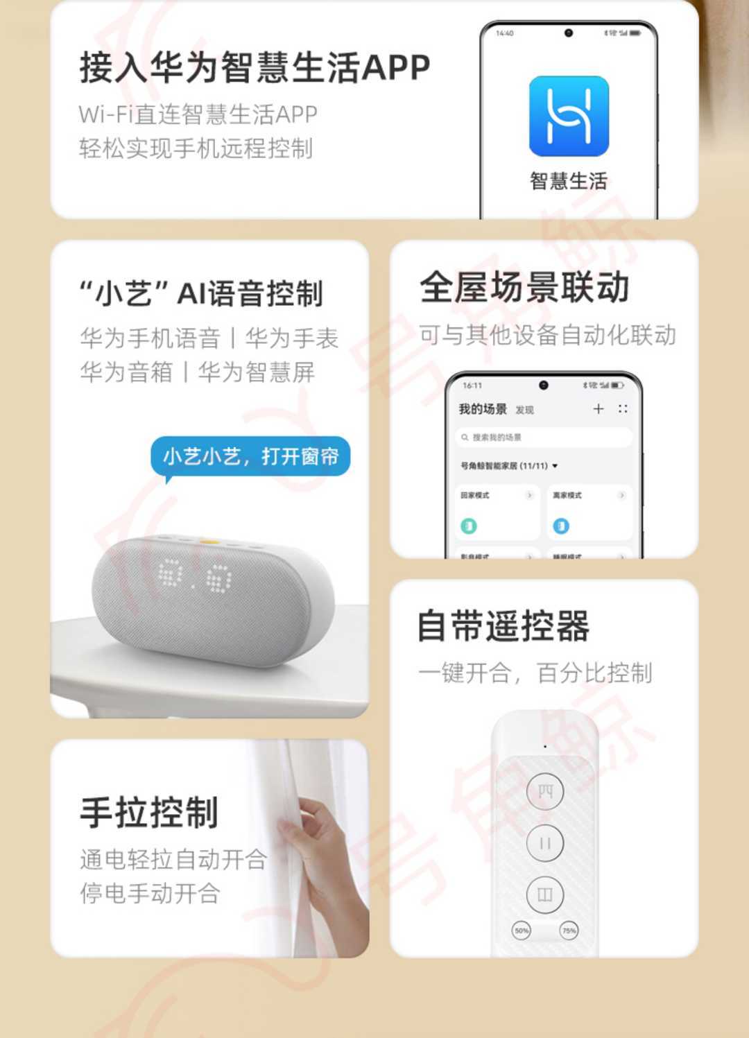 电动窗帘（4米内直轨）(图2)