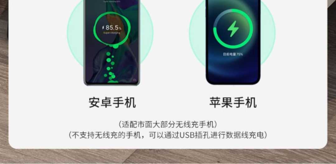 【灰色两屉】三色灯+无线充电+USB接口+指纹锁+蓝牙音箱(图5)