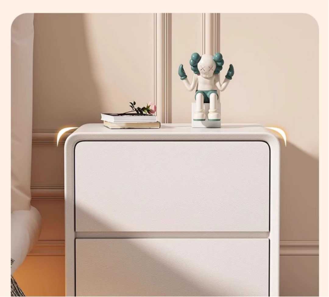 奶白色【实木抽屉+实木框架】【带指纹锁+USB插排+蓝牙音响(图7)