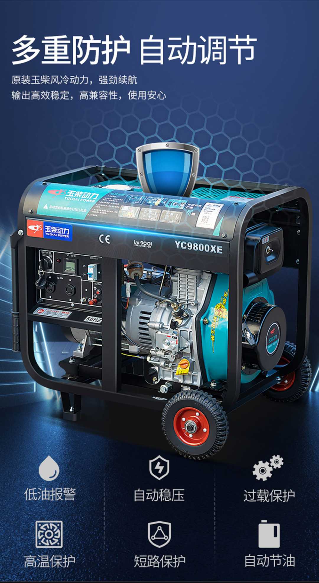 电启动1.0KW开架式单独电机(图5)