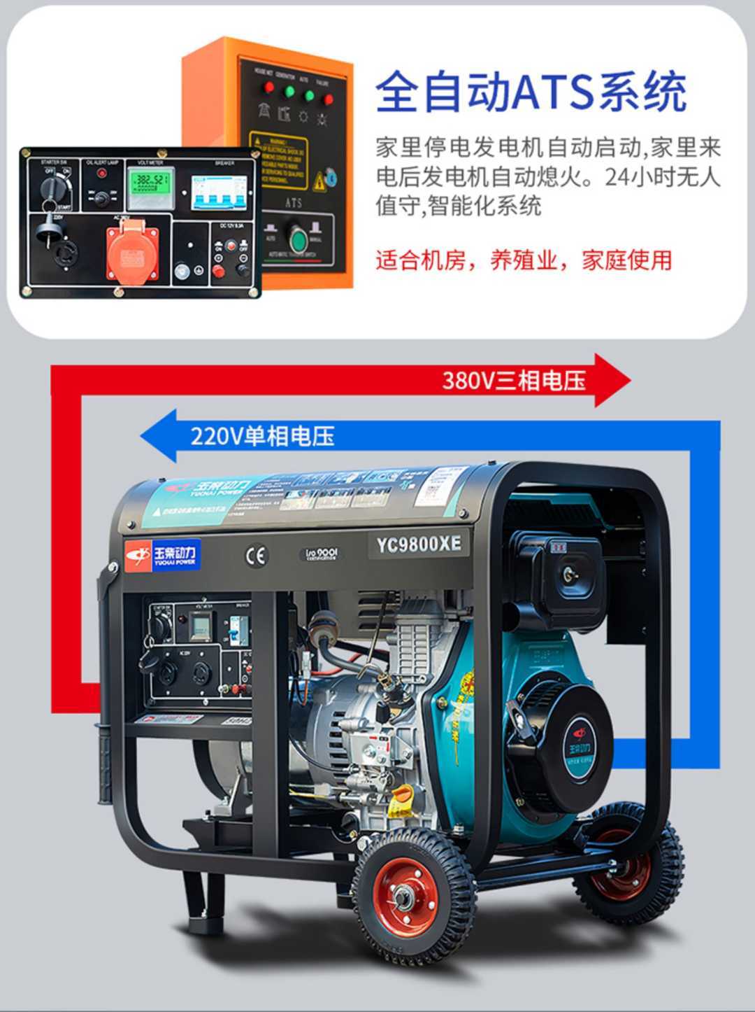 电启动1.0KW开架式单独电机(图7)